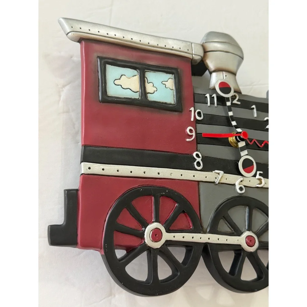 Allen Designs Studio Steam Engine Train Locomotive Wall Clock No Pendulum